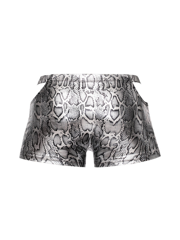 s'naked Pouch Short - Medium - Silver/black-Lingerie & Sexy Apparel-Male Power-Andy's Adult World