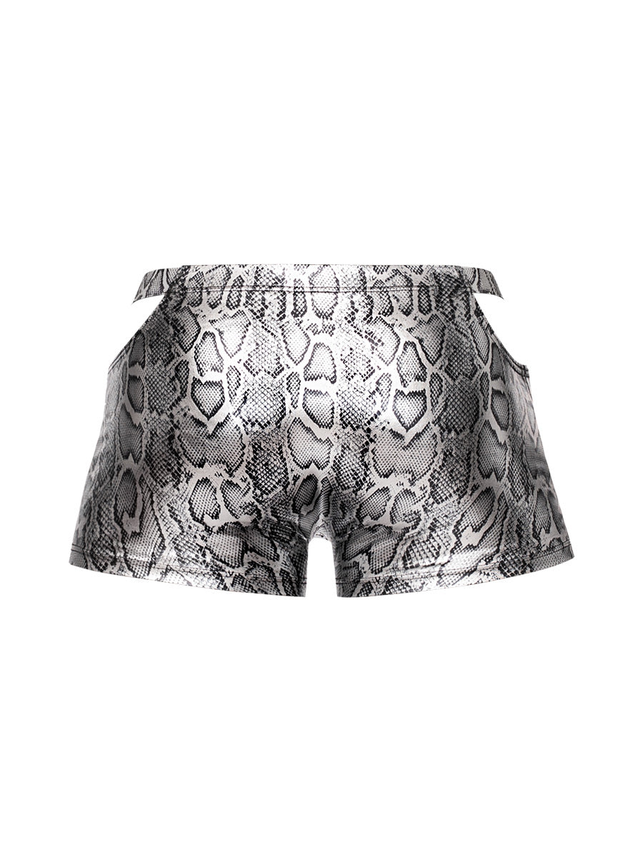 s'naked Pouch Short - Small - Silver/black-Lingerie & Sexy Apparel-Male Power-Andy's Adult World