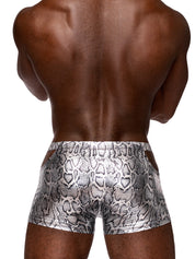 s'naked Pouch Short - X-Large - Silver/black-Lingerie & Sexy Apparel-Male Power-Andy's Adult World