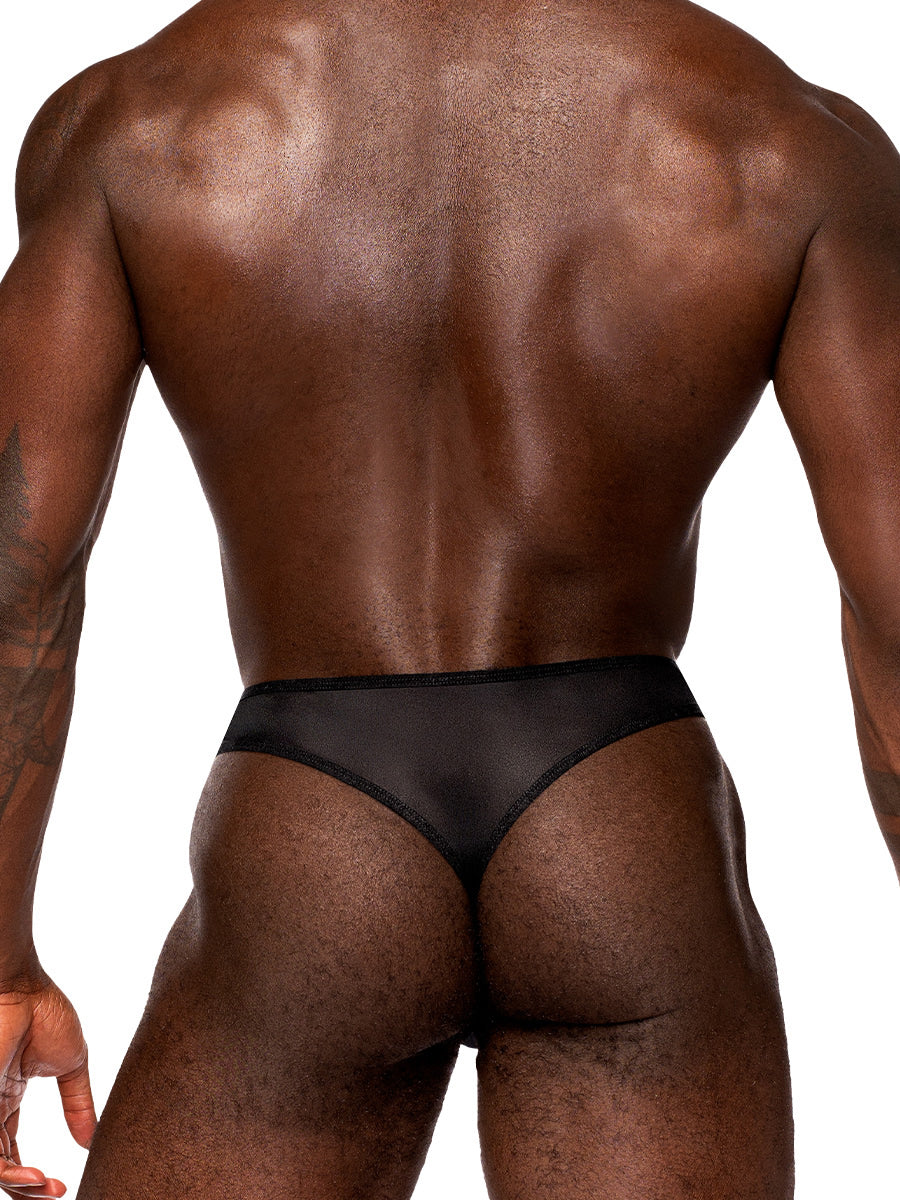 Sassy Lace - Open Ring Thong - Small/medium - Black-Lingerie & Sexy Apparel-Male Power-Andy's Adult World