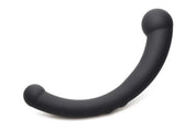 10x Vibra-Crescent Silicone Dual Ended Dildo - Black-Vibrators-XR Brands Master Series-Andy's Adult World