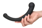 10x Vibra-Crescent Silicone Dual Ended Dildo - Black-Vibrators-XR Brands Master Series-Andy's Adult World