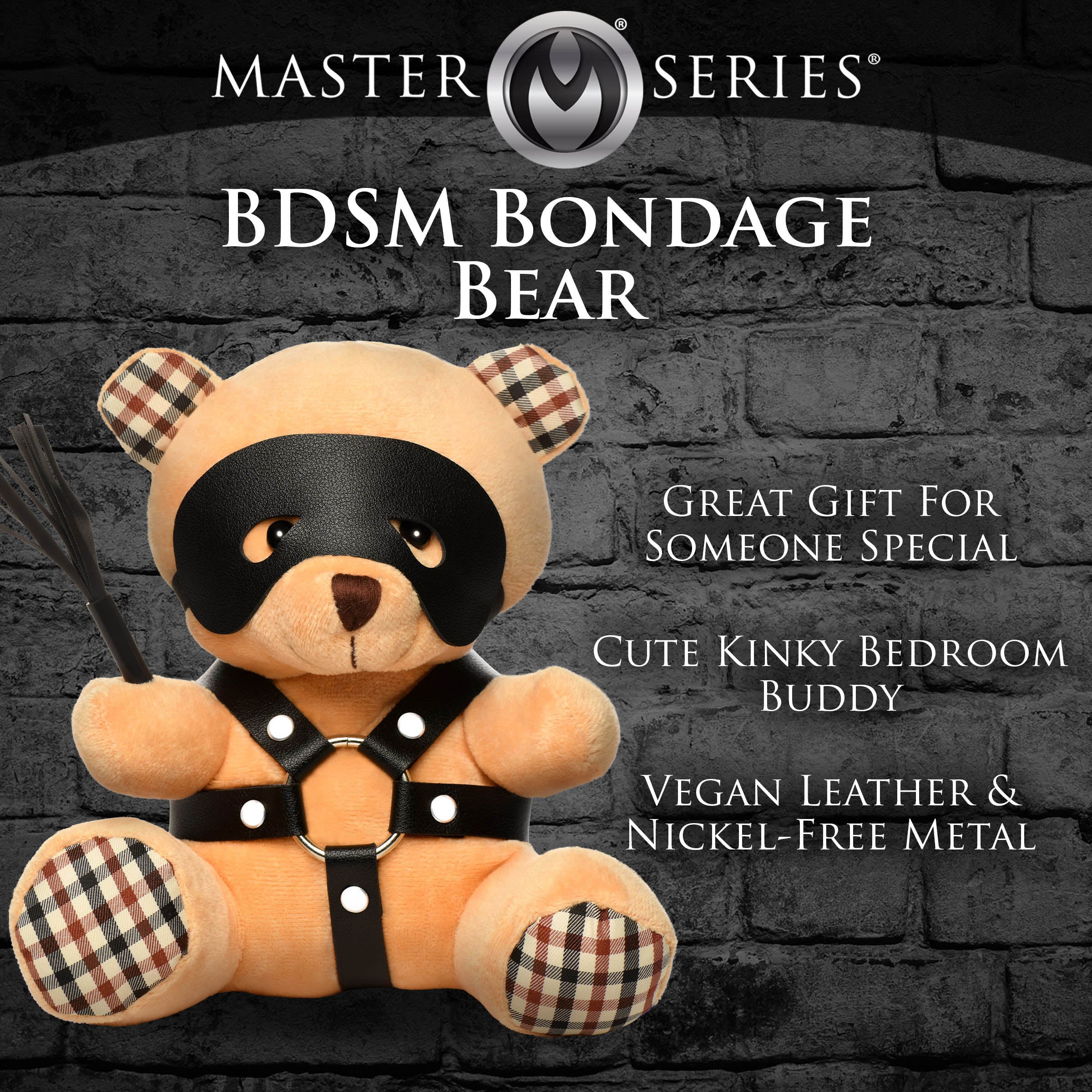 BDSM Teddy Bear Plush-Gag Gifts & Novelties-XR Brands Master Series-Andy's Adult World