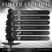 Ass Puffer Nubbed Inflatable Silicone Anal Plug - Black-Anal Toys & Stimulators-XR Brands Master Series-Andy's Adult World