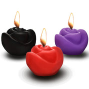 Fire Garden 3pc Rose Candle Set - Black, Purple, Red-Candles-XR Brands-Andy's Adult World