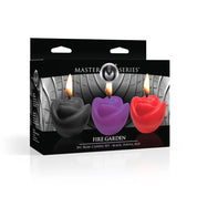 Fire Garden 3pc Rose Candle Set - Black, Purple, Red-Candles-XR Brands-Andy's Adult World