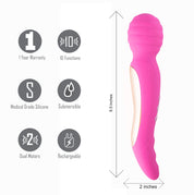 Zoe Twisty Dual Vibrating Pleasure Wand - Pink-Vibrators-Maia Toys-Andy's Adult World