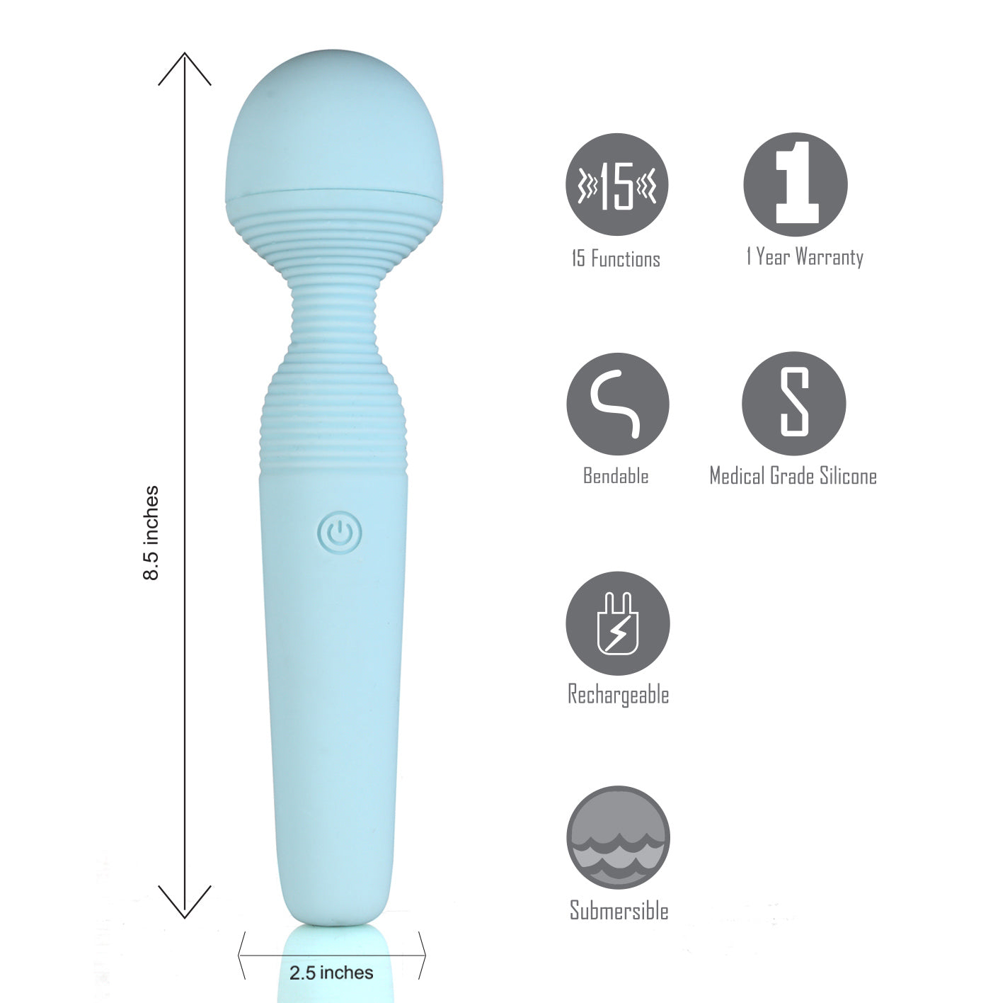 Grace Bendable Vibrating Pleasure Wand - Blue-Vibrators-Maia Toys-Andy's Adult World