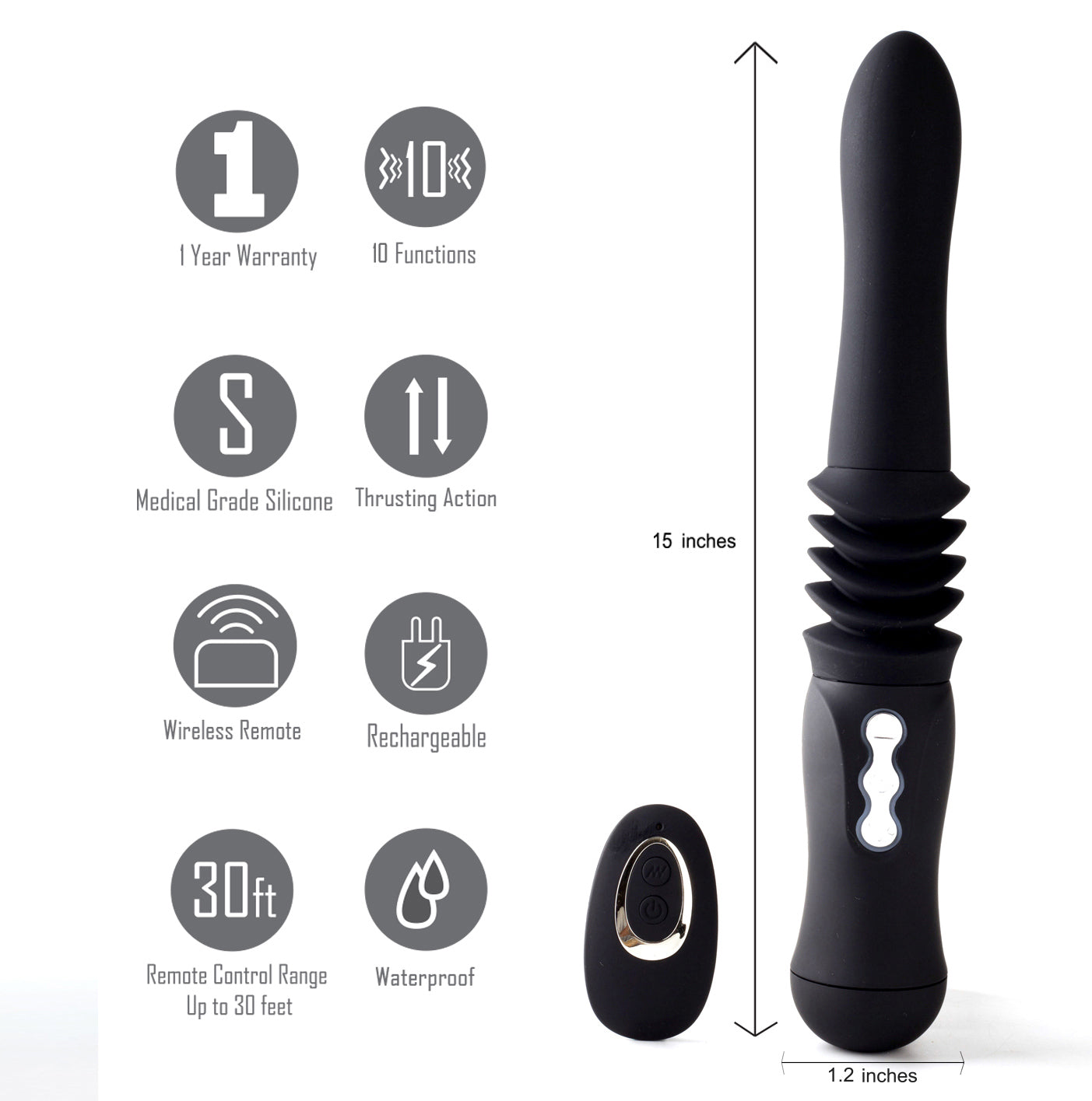 Max Silicone Thrusting Portable Love Machine - Black-Bedroom Play Gear-Maia Toys-Andy's Adult World