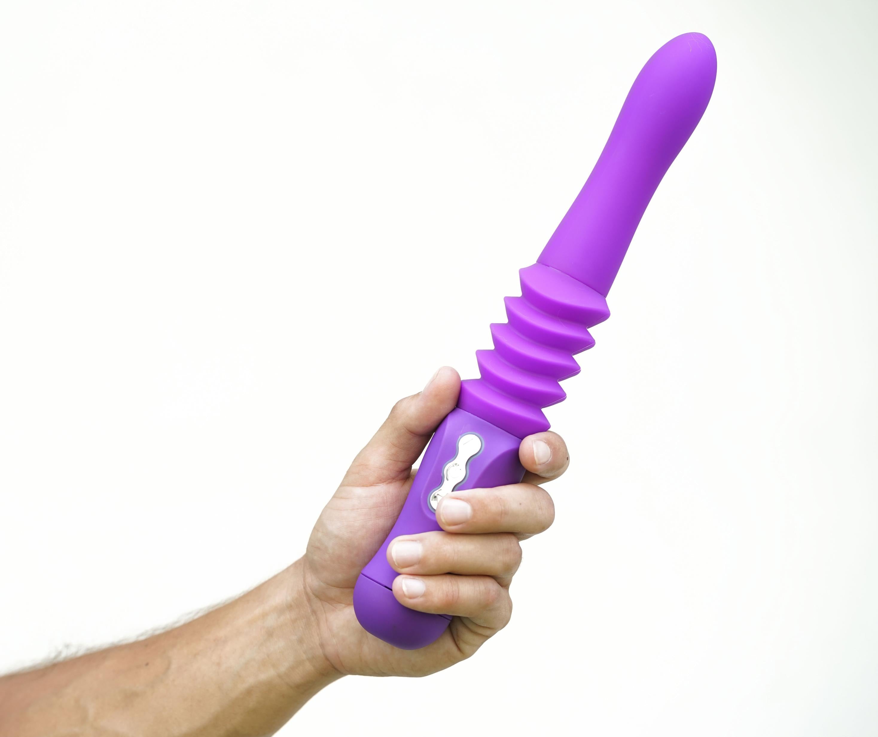 Monroe USB Rechargeable Silicone Thrusting Portable Love Machine - Purple-Vibrators-Maia Toys-Andy's Adult World