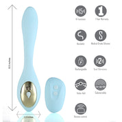 Harmonie Rechargeable Remote Silicone Bendable Vibrator -Teal-Vibrators-Maia Toys-Andy's Adult World