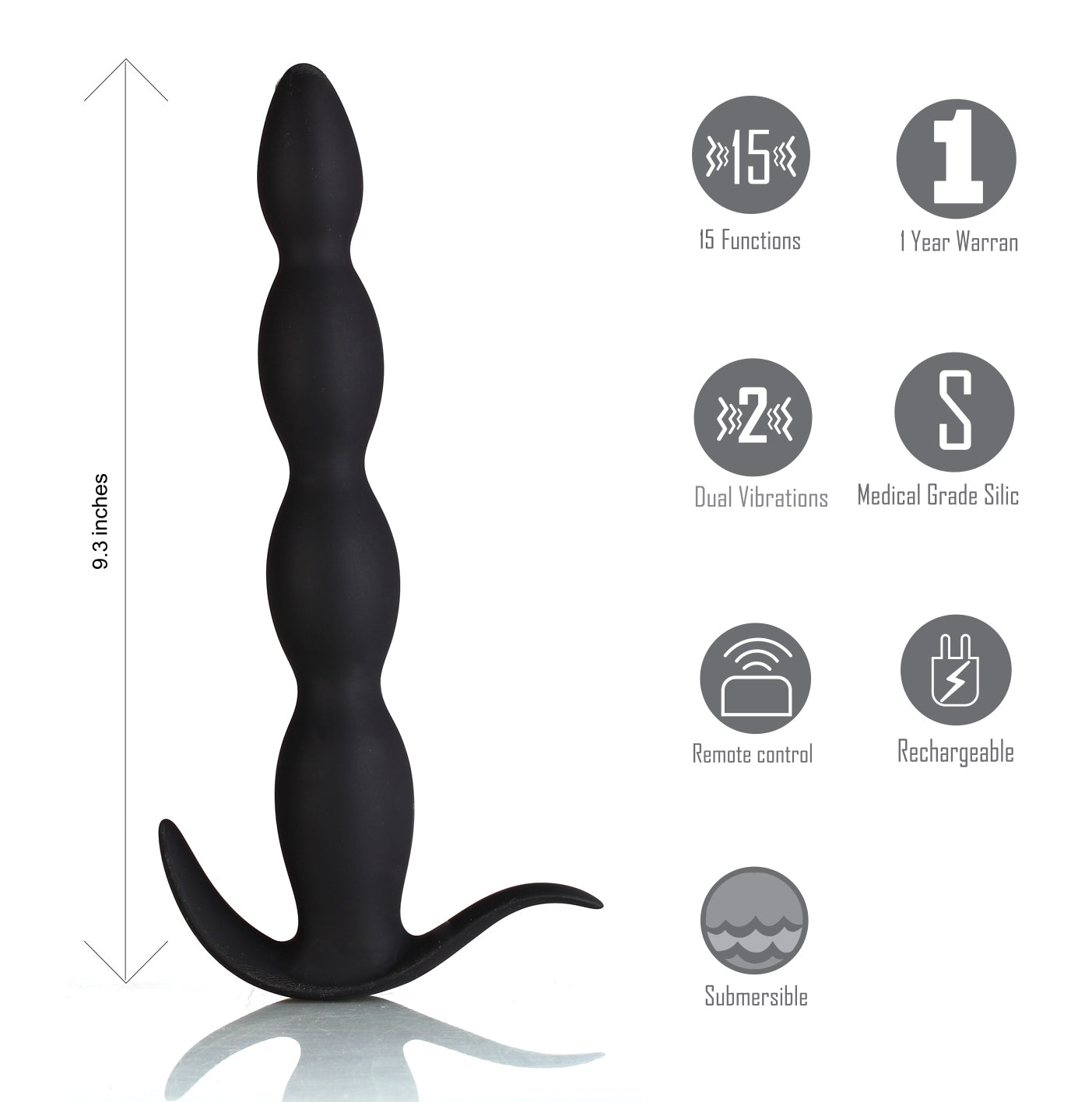 Mason Remote Control Silicone Butt Plug - Black-Anal Toys & Stimulators-Maia Toys-Andy's Adult World