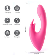 Leah USB Rechargeable Silicone 10-Function Rabbit Vibrator - Pink-Vibrators-Maia Toys-Andy's Adult World