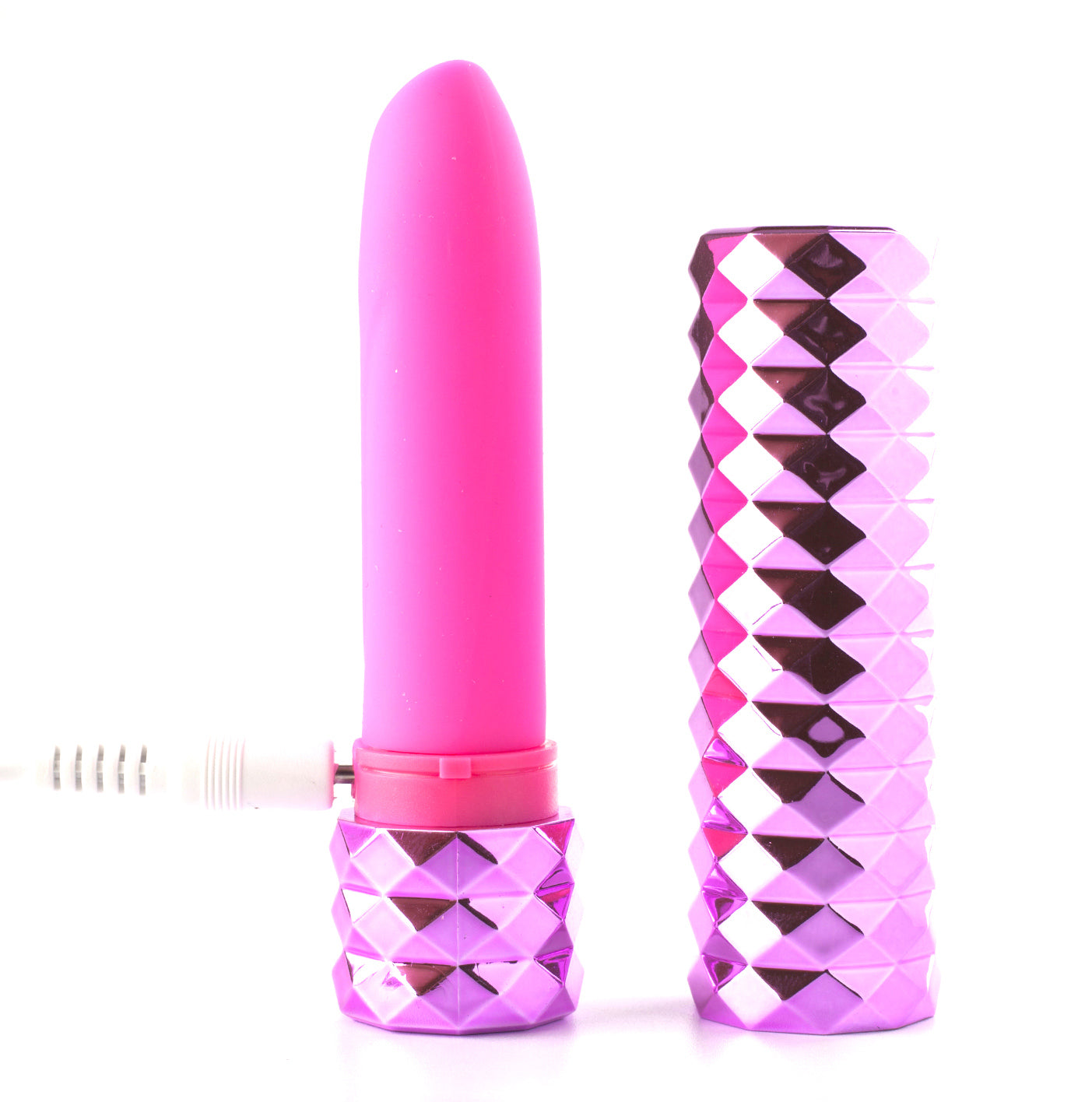 Roxie Crystal Gem Lipstick Bullet Vibrator - Pink-Vibrators-Maia Toys-Andy's Adult World