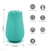 Tulip Pro 15-Function Suction Vibe With Wireless Charging - Teal Blue-Vibrators-Maia Toys-Andy's Adult World