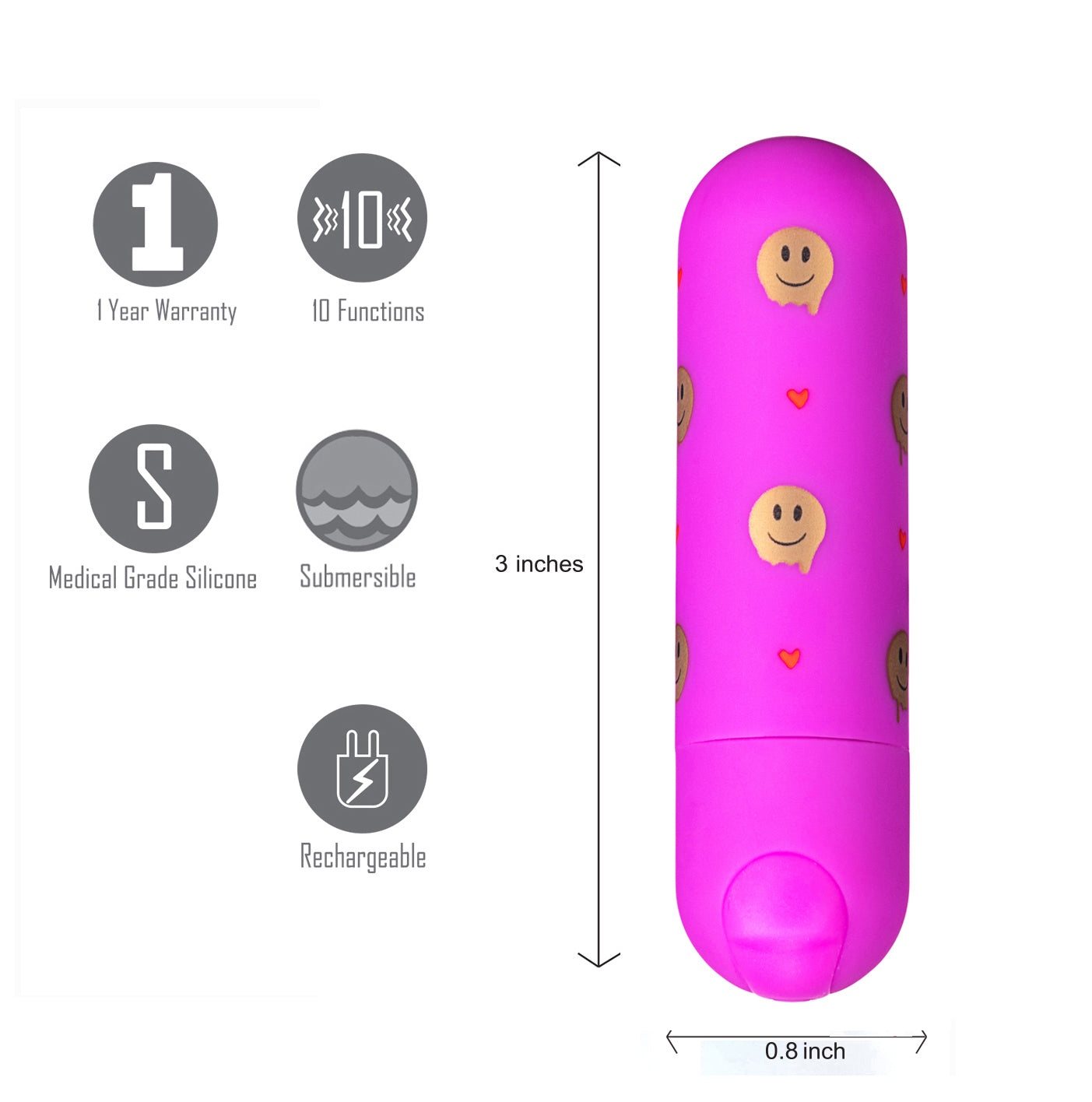 Giggly Super Charged Mini Bullet - Pink-Vibrators-Maia Toys-Andy's Adult World