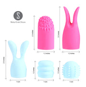 Quinn 5 Piece Silicone Attachments - Pink/blue-Massagers-Maia Toys-Andy's Adult World