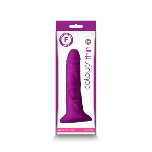 Colours - Pleasures - Thin 5 Inch Dildo - Purple-Dildos & Dongs-nsnovelties-Andy's Adult World