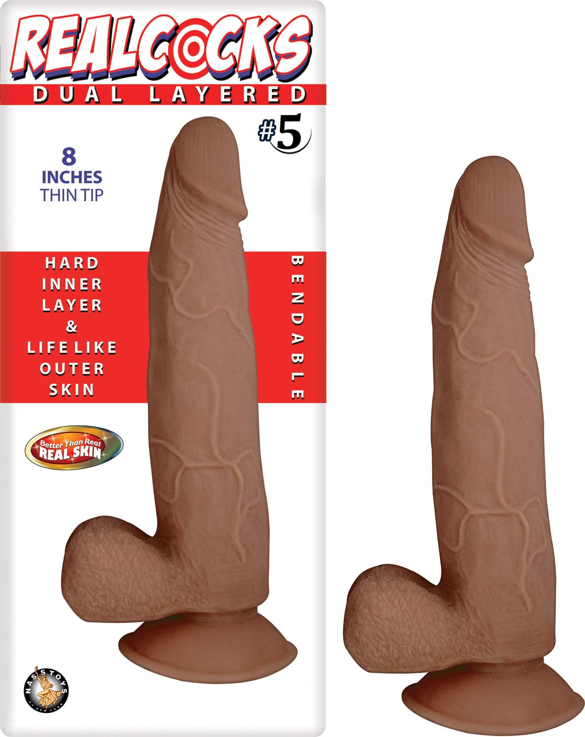 Realcocks Dual Layered #5 - Brown-Dildos & Dongs-Nasstoys-Andy's Adult World