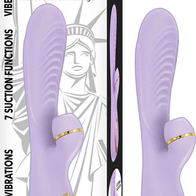 Vibes of New York Ribbed Suction Massager - Lavender-Vibrators-Nasstoys-Andy's Adult World