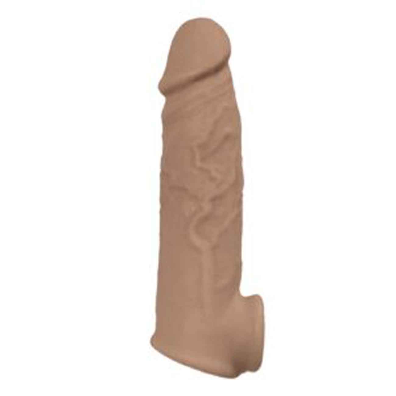 Natural Realskin Vibrating Penis Xtender - Brown-Penis Extension & Sleeves-Nasstoys-Andy's Adult World