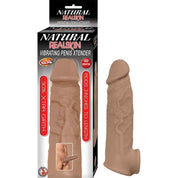 Natural Realskin Vibrating Penis Xtender - Brown-Penis Extension & Sleeves-Nasstoys-Andy's Adult World