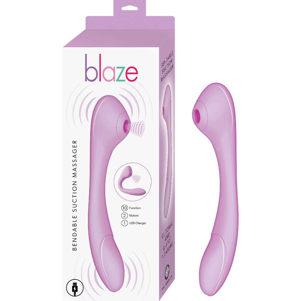 Blaze Bendable Suction Massager - Lavender-Vibrators-Nasstoys-Andy's Adult World