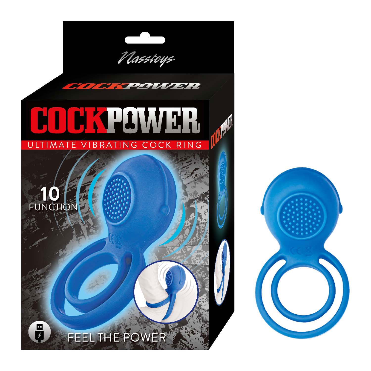 Cockpower Ultimate Vibrating Cockring - Blue-Cockrings-Nasstoys-Andy's Adult World