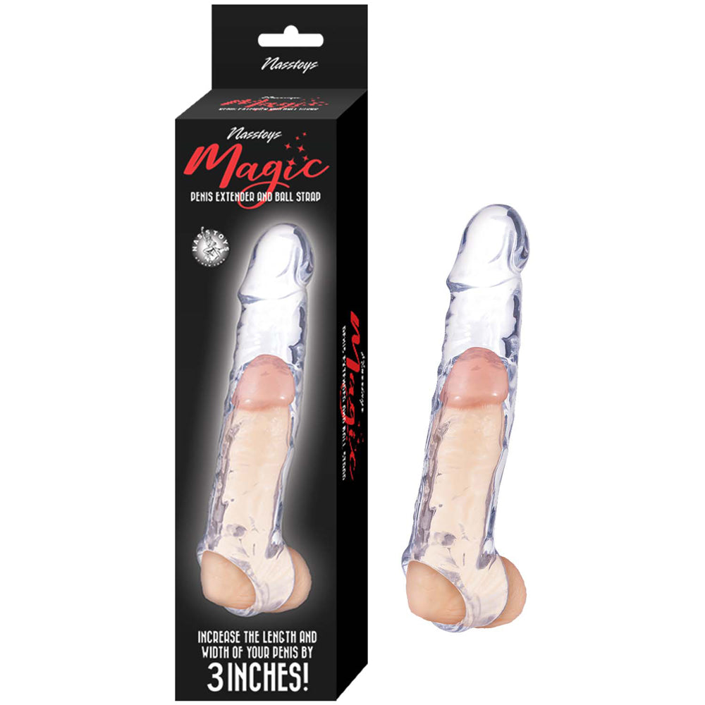 Magic Penis Extender and Ball Strap 6.5" - Clear-Penis Extension & Sleeves-Nasstoys-Andy's Adult World