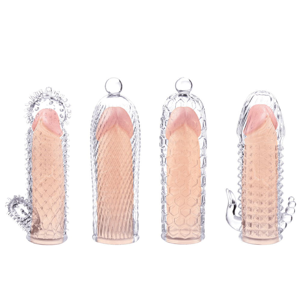 Magic Soft and Stretchy Tickler Sleeves Kit - Clear-Penis Extension & Sleeves-Nasstoys-Andy's Adult World