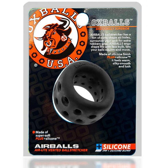 Airballs Air-Lite Vented Ball Stretcher - Black Ice-Cockrings-Oxballs-Andy's Adult World