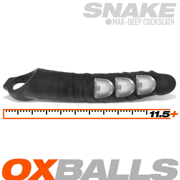 Snake Cocksheath - Black Ice-Penis Extension & Sleeves-Oxballs-Andy's Adult World