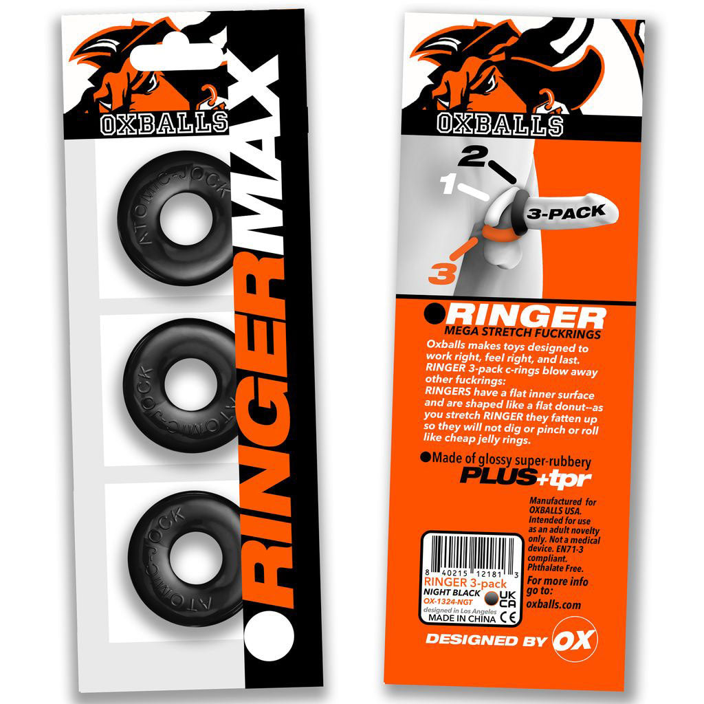 Ringer Max 3-Pack - Black-Cockrings-Oxballs-Andy's Adult World