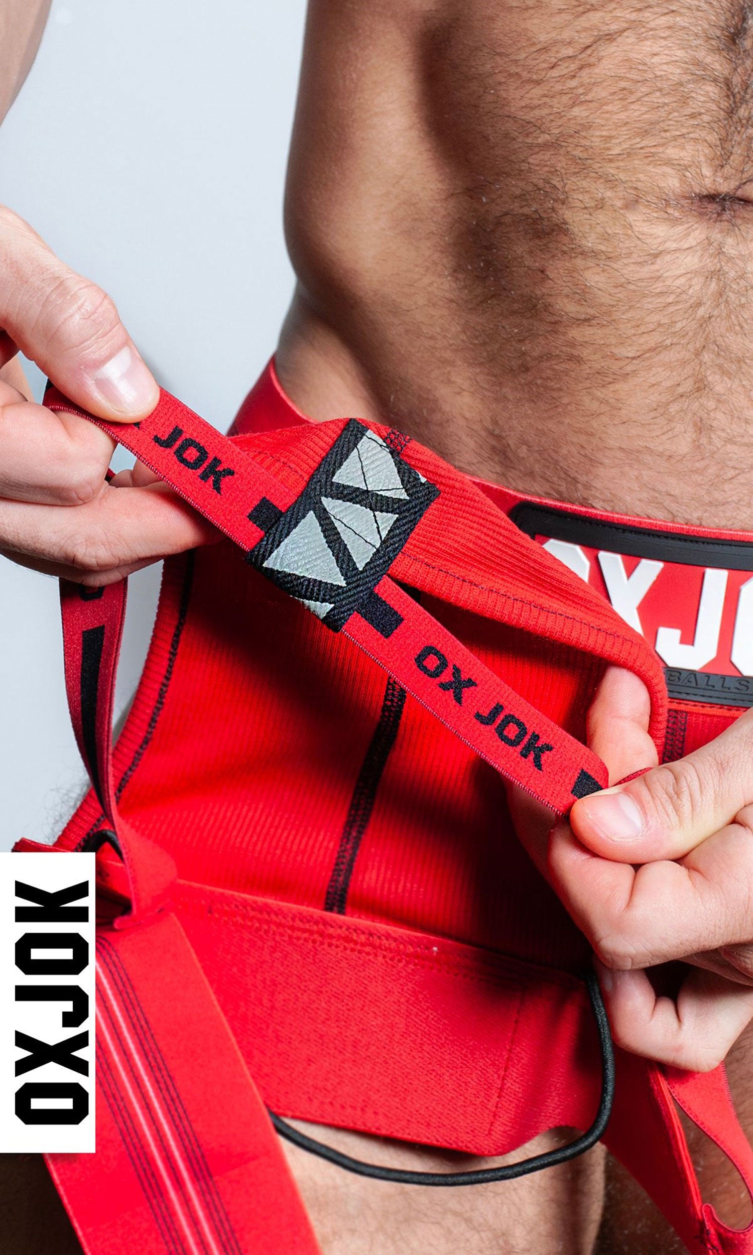 Slingjock Upthrust Slider-Strap Jock Red Hot Large-Lingerie & Sexy Apparel-OXJok-Andy's Adult World