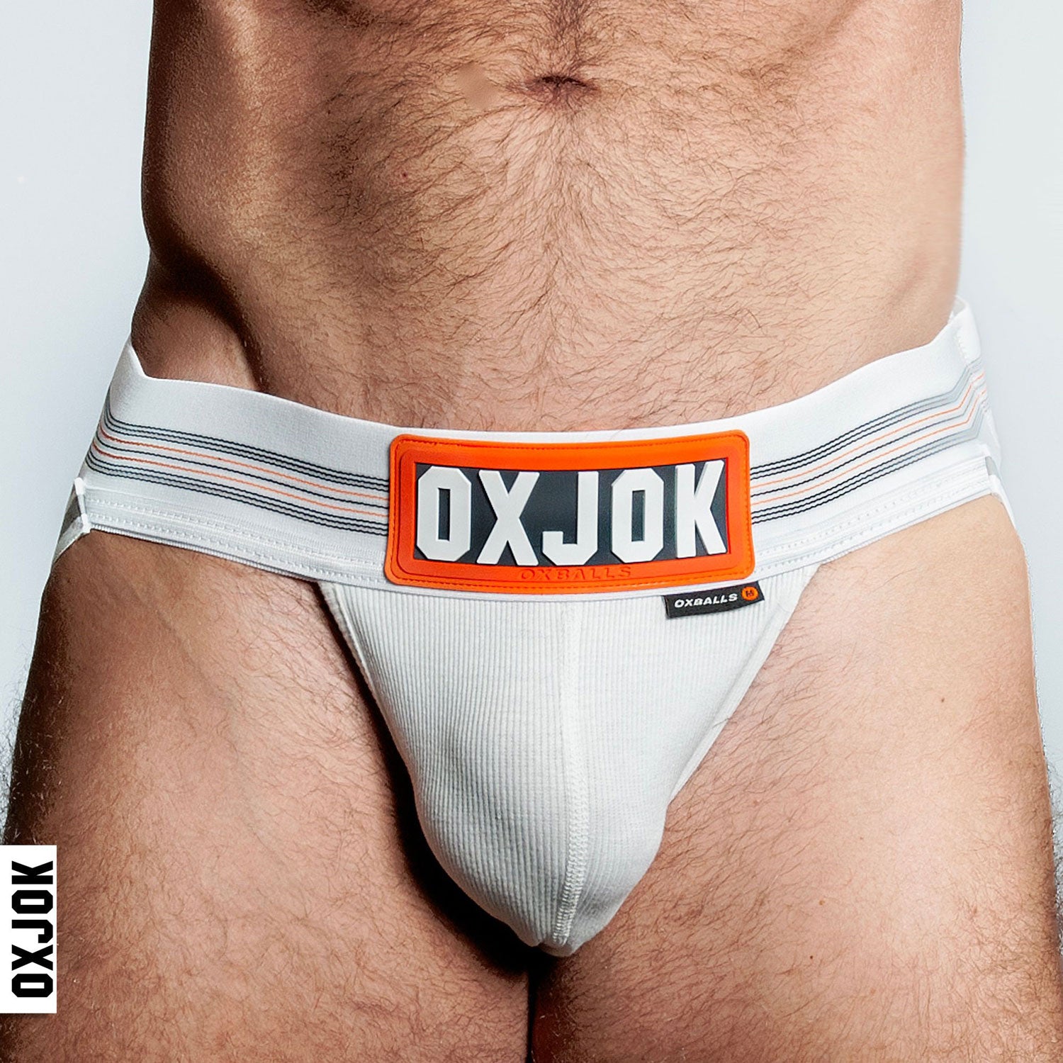 Slingjock Upthrust Slider-Strap Jock White Snow - Large-Lingerie & Sexy Apparel-OXJok-Andy's Adult World