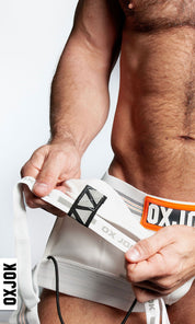 Slingjock Upthrust Slider-Strap Jock White Snow - Large-Lingerie & Sexy Apparel-OXJok-Andy's Adult World