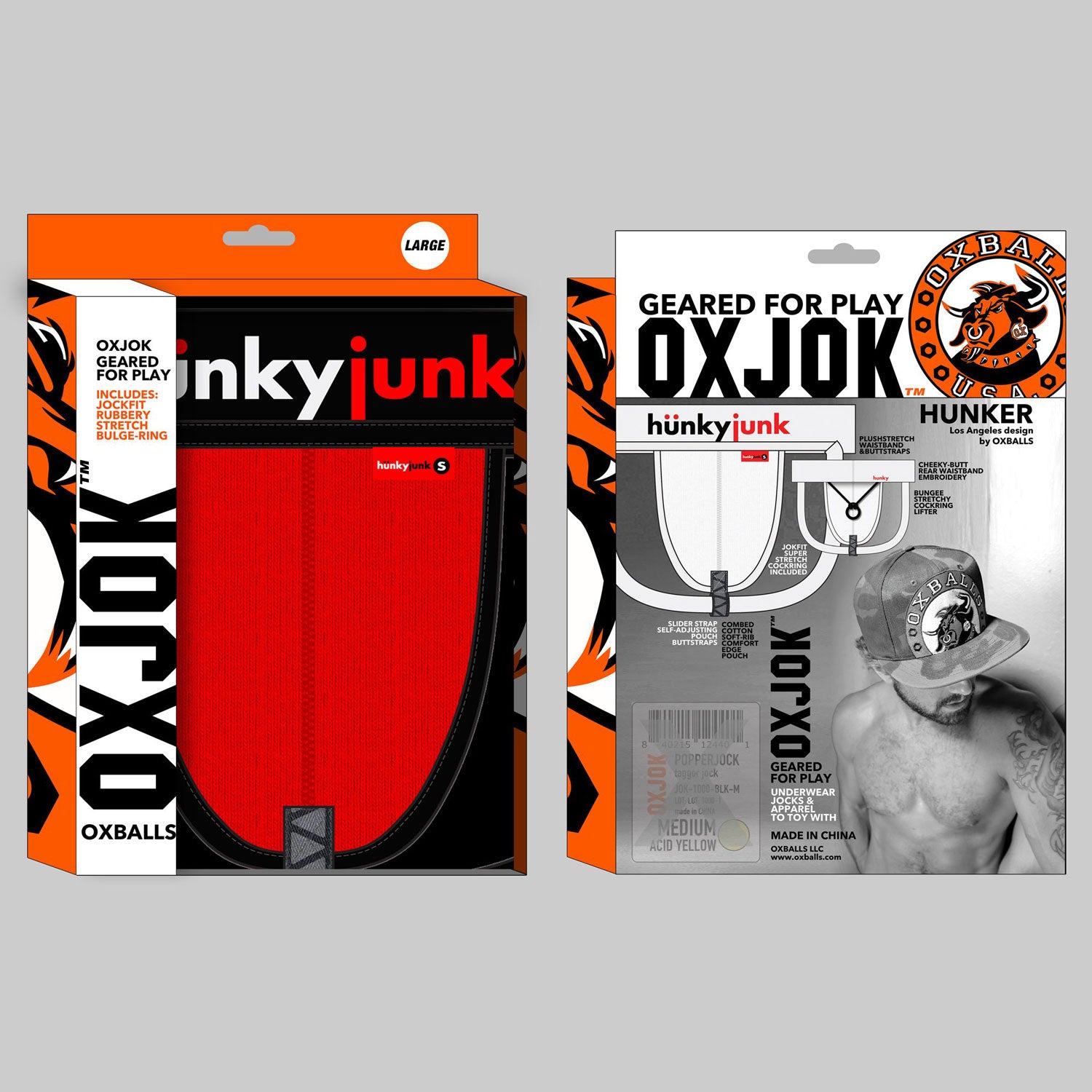 Hunker Comfy-Pouch Slider-Strap Jock Red Hot Large-Lingerie & Sexy Apparel-OXJok-Andy's Adult World