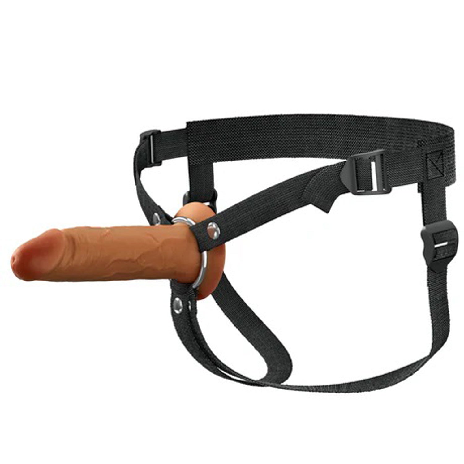 Fantasy X-Tensions Elite 6" Silicone Hollow Strap Dual Density Brown-Harnesses & Strap-Ons-Pipedream-Andy's Adult World