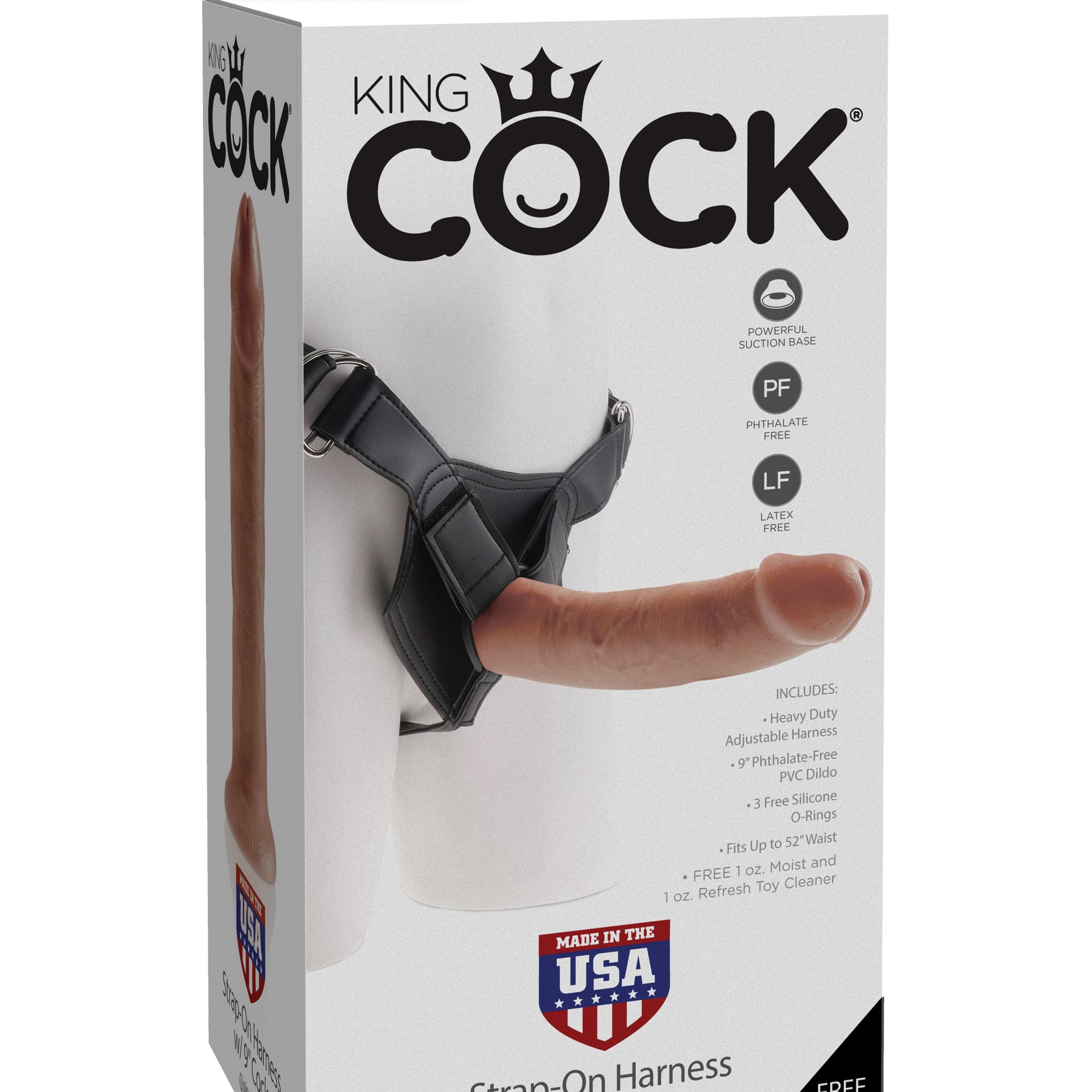 King Cock Strap-on Harness With 9 Inch Cock - Tan-Harnesses & Strap-Ons-Pipedream-Andy's Adult World