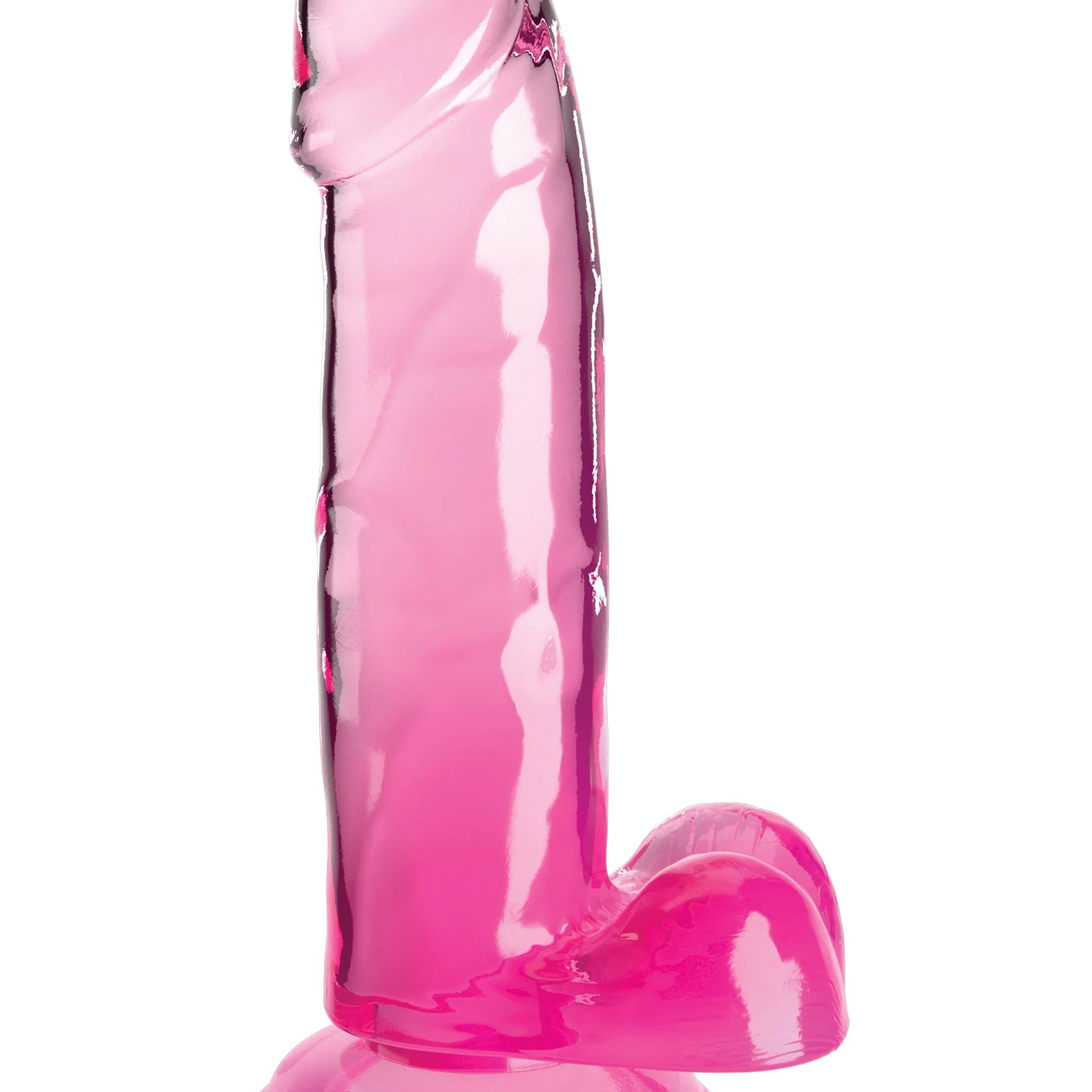 King Cock Clear 7 Inch With Balls - Pink-Dildos & Dongs-Pipedream-Andy's Adult World