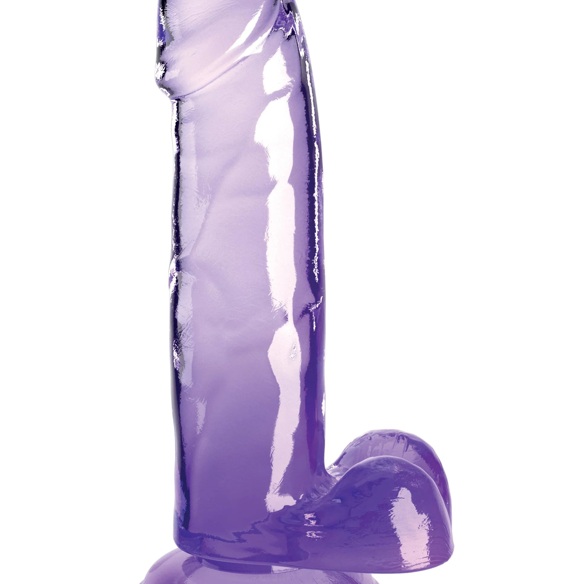 King Cock Clear 7 Inch With Balls - Purple-Dildos & Dongs-Pipedream-Andy's Adult World