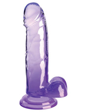 King Cock Clear 7 Inch With Balls - Purple-Dildos & Dongs-Pipedream-Andy's Adult World