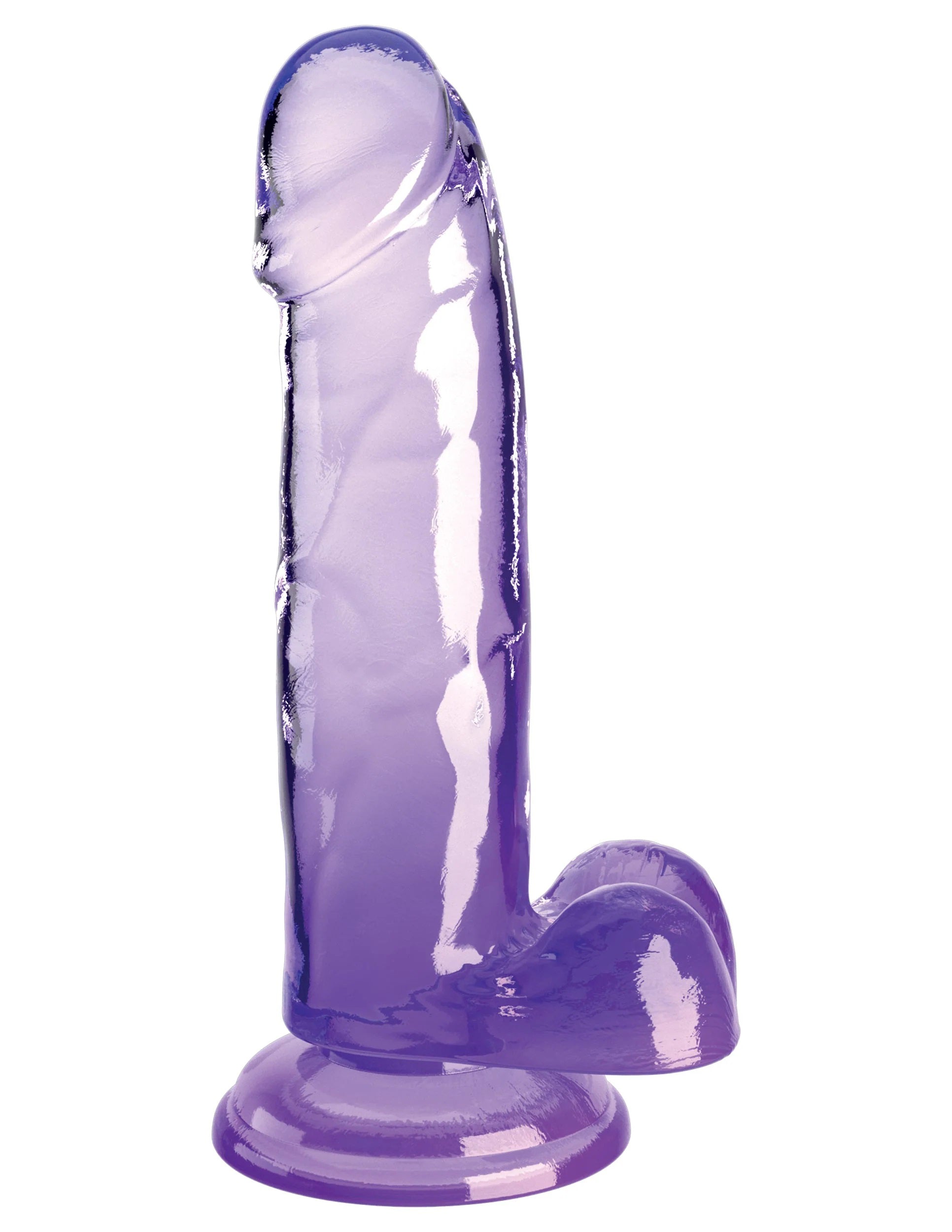 King Cock Clear 7 Inch With Balls - Purple-Dildos & Dongs-Pipedream-Andy's Adult World