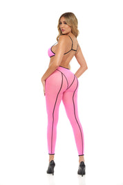 Double Vision 2pc Bra Set - Pink-Lingerie & Sexy Apparel-Pink Lipstick-Andy's Adult World