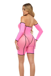 Double Vision Bodysuit Set - Pink-Lingerie & Sexy Apparel-Pink Lipstick-Andy's Adult World