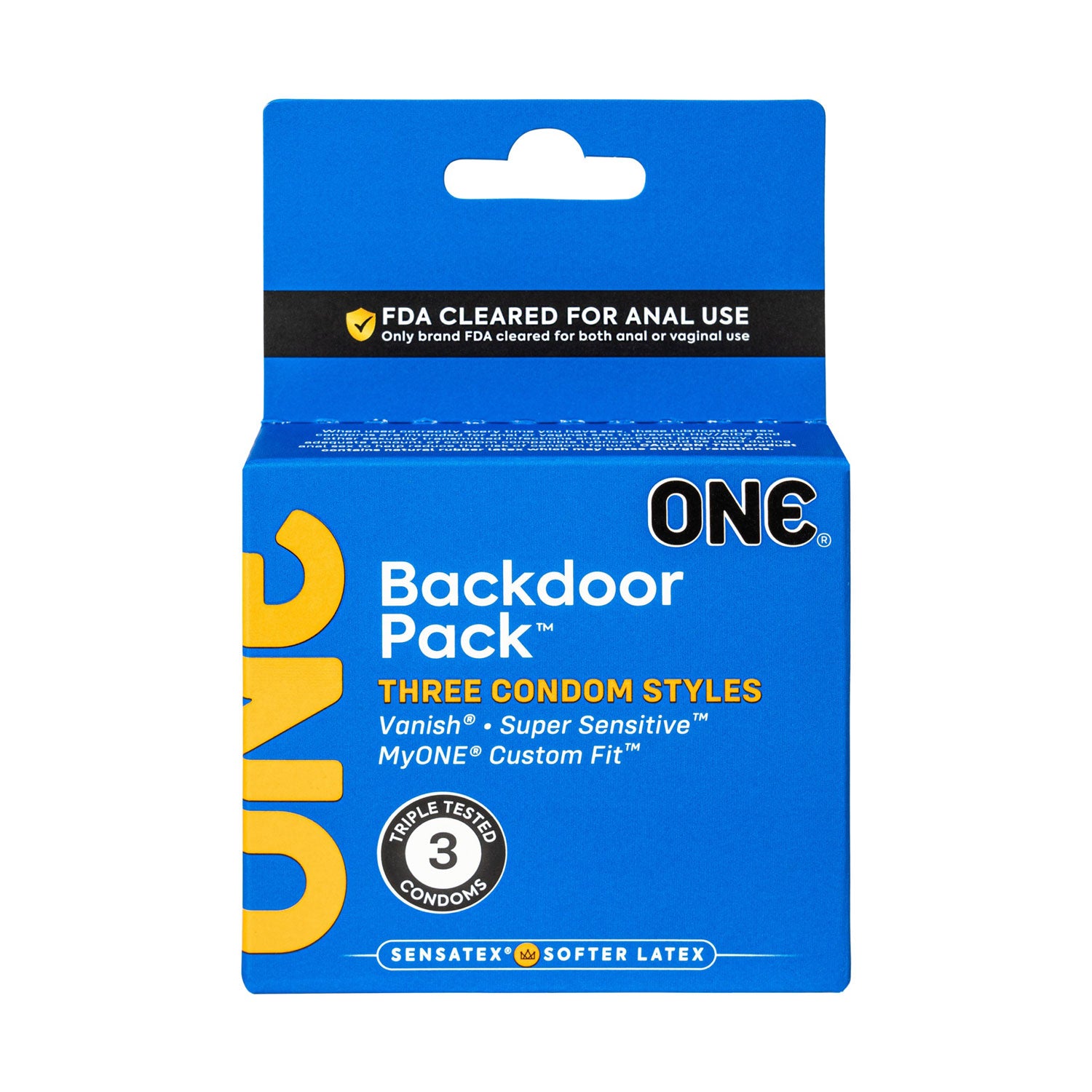 One Backdoor 3 Count Condoms-Condoms-Paradise Marketing-Andy's Adult World