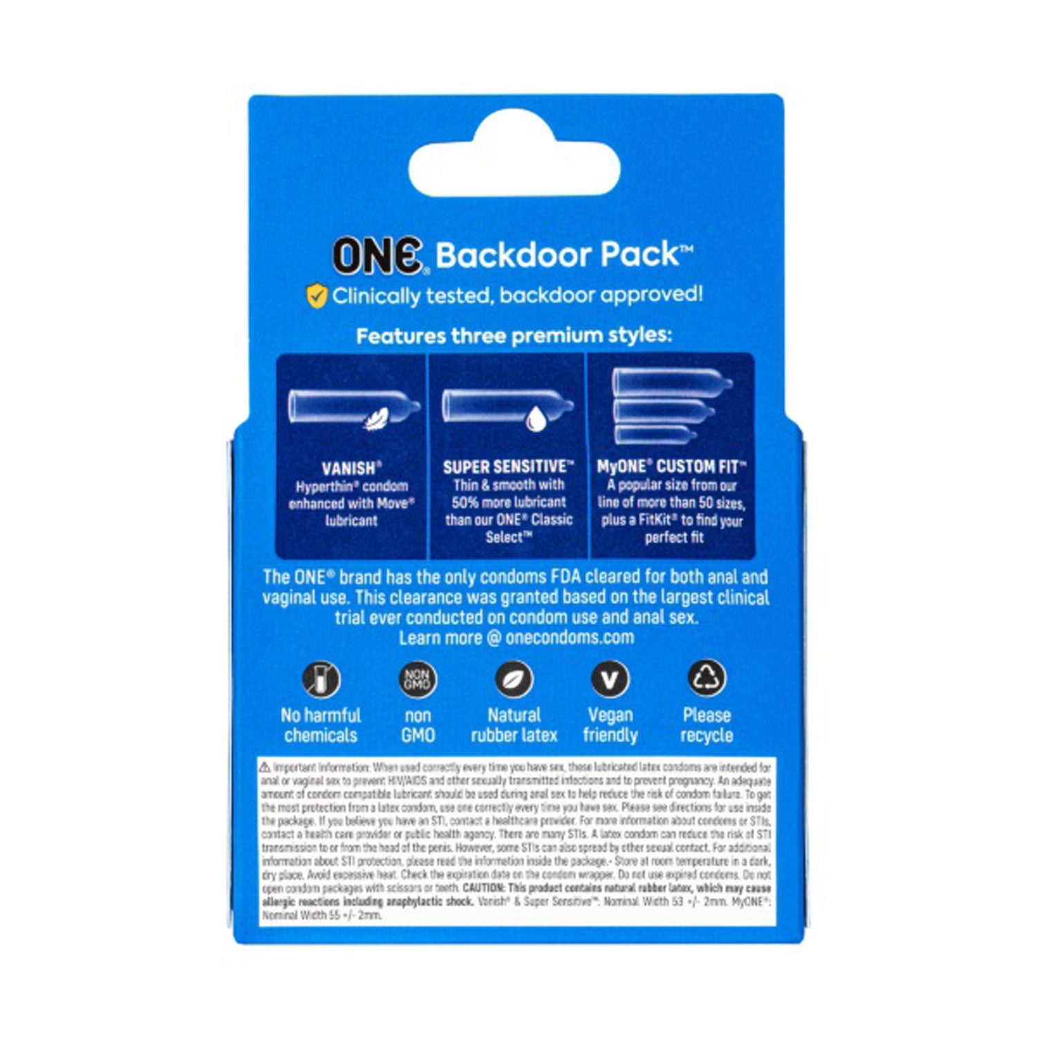 One Backdoor 3 Count Condoms-Condoms-Paradise Marketing-Andy's Adult World