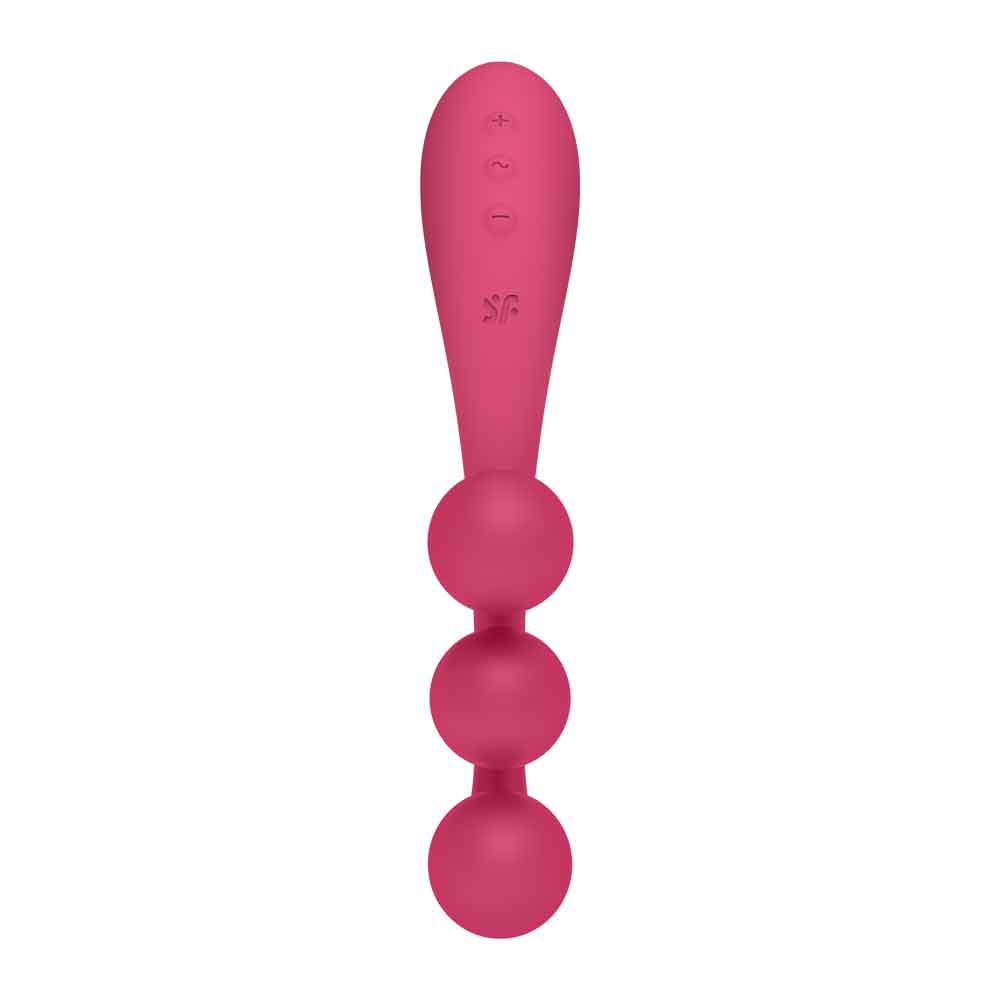 Tri Ball 1 Lay on Vibrator - Red-Vibrators-Satisfyer-Andy's Adult World