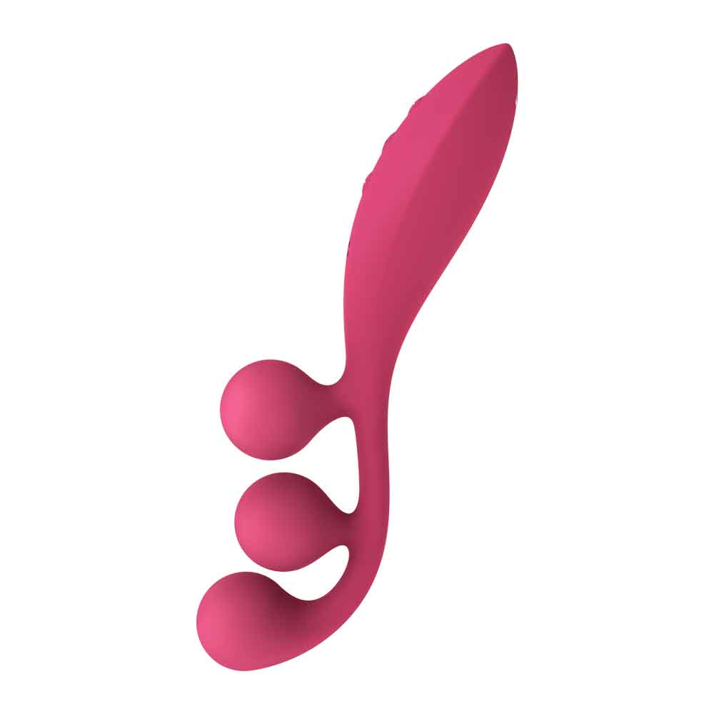 Tri Ball 1 Lay on Vibrator - Red-Vibrators-Satisfyer-Andy's Adult World