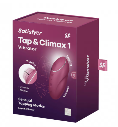 Satisfyer Tap and Climax 1 Vibrator - Grey-Clit Stimulators-Satisfyer-Andy's Adult World